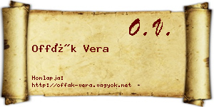 Offák Vera névjegykártya